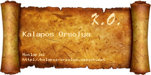 Kalapos Orsolya névjegykártya